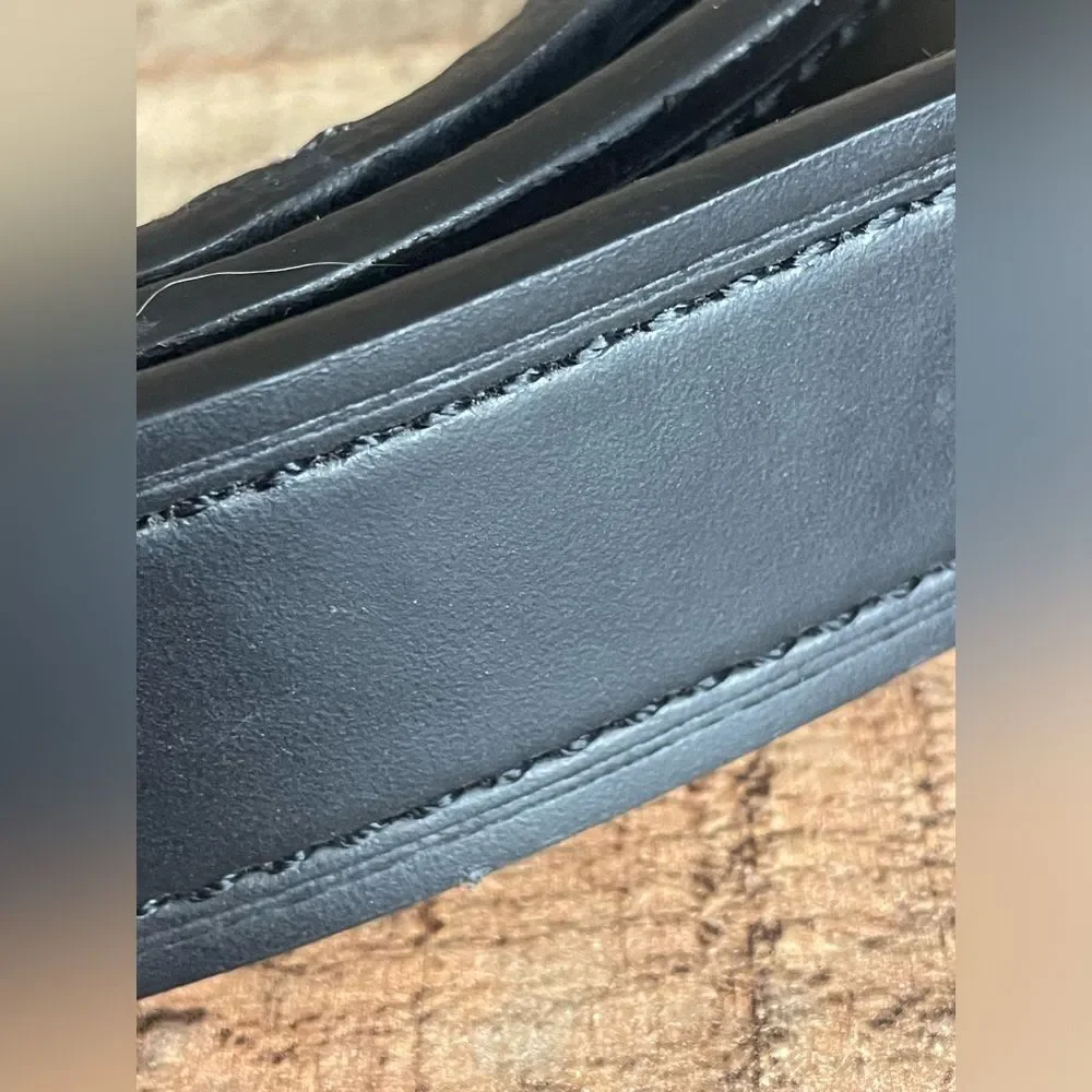 Genuine Dickies Leather Belt--Black Stitch Dk Steel Roll Buckle 46-48